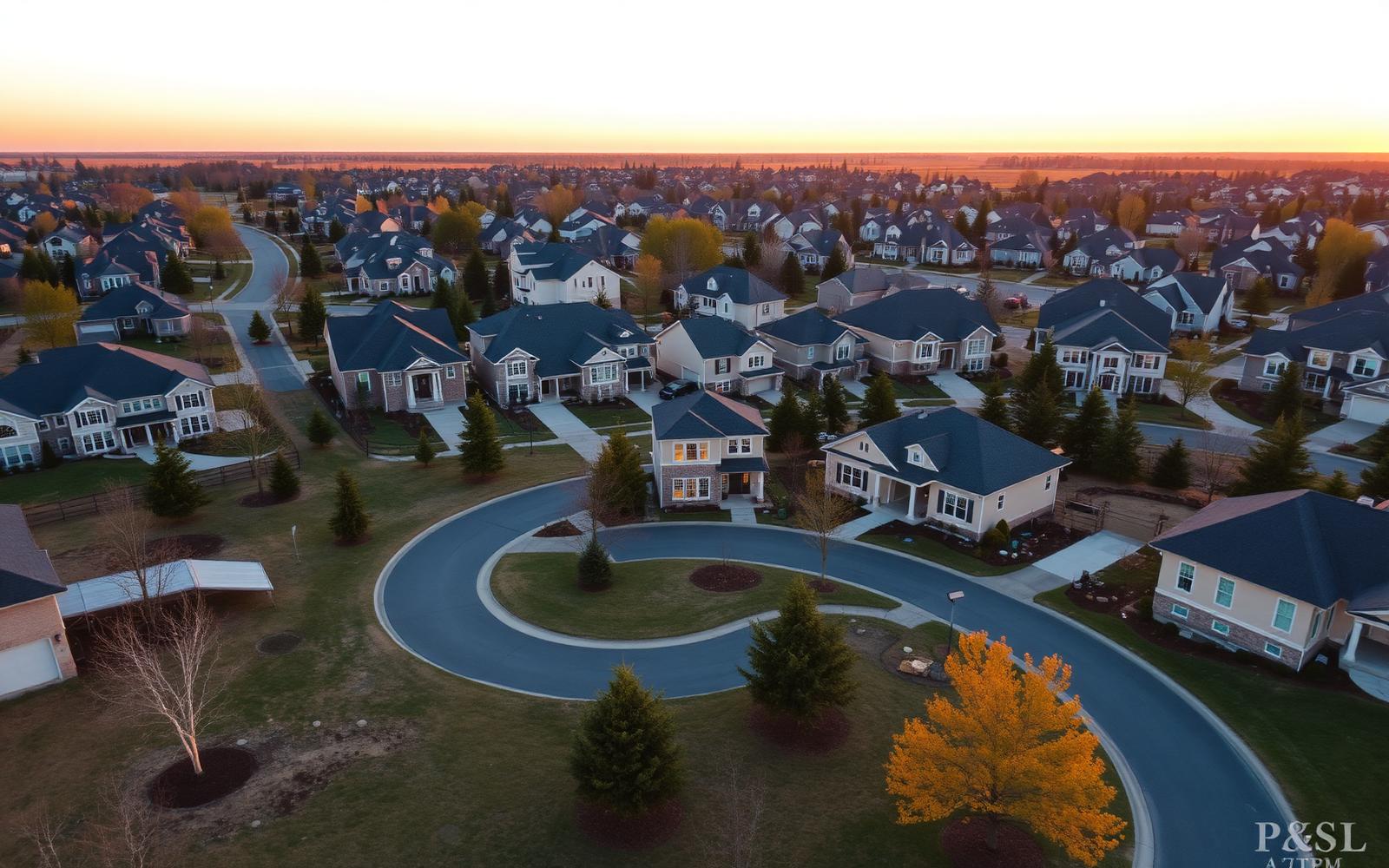 Aerial view of Amherst community in McDonough, Georgia